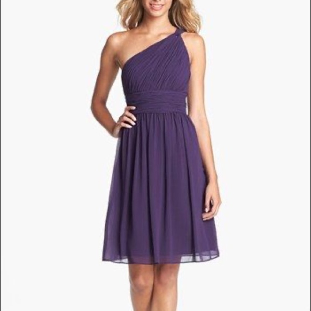 Donna Morgan dark purple chiffon dress